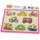 Дерев'яна рамка-вкладиш Viga Toys Кольоровий транспорт (50016)