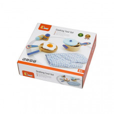 Дитячий кухонний набір Viga Toys Іграшкова посуд з дерева, блакитний (50115)