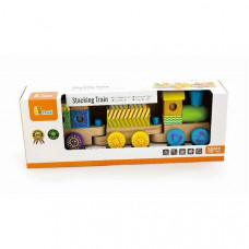 Дерев'яний поїзд Viga Toys Кубики (50572)