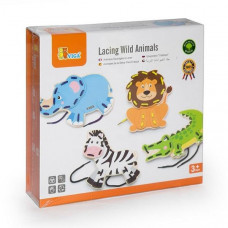 Дерев'яна шнурівка Viga Toys Африканські звірята (51326)