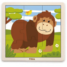 Дерев'яний пазл Viga Toys Мавпочка, 9 ел. (51440)