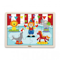 Дерев'яний пазл Viga Toys Цирк, 16 ел. (51455)