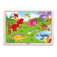 Дерев'яний пазл Viga Toys Динозаври, 24 ел. (51460)
