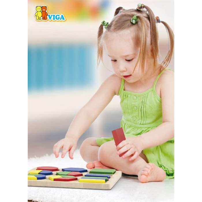 Дерев'яний пазл Viga Toys Частини фігур (58573)