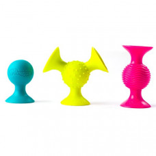 Набор сенсорных погремушек на присосках Fat Brain Toys pipSquigz 3 шт.  (F089ML)