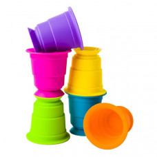 Игрушка тактильная Мягкие чашки Fat Brain Toys Suction Kupz 6 шт.  (F183ML)