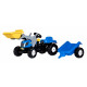 Трактор New Holland з ковшом і причепом (23929)