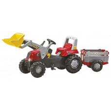 Rolly Toys Трактор Junior червоний з причепом та ковшом (811397)