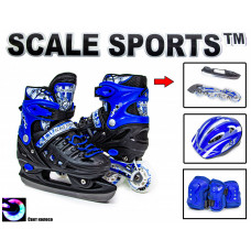 Комплект ролики-коньки 2в1 Scale Sport Синий, размер 29-33 (97811142)