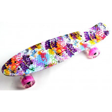 Penny Board "Fish" Graffity. Светящиеся колеса. (PFO011)