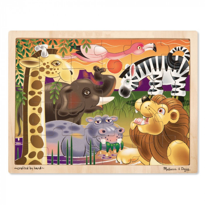 Дерев'яний пазл в рамці "Африканська савана", 24 елемента Melissa&Doug (MD12937)