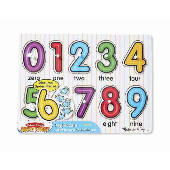 Дерев'яна рамка-вкладиш "Зазирни під число" Melissa&Doug (MD3273) (MD13273)
