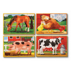 Набір із 4 пазлів в коробці "Тварини на фермі" Melissa&Doug (MD13793)