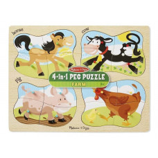 Дерев'яні пазли 4 в 1 "Ферма" Melissa&Doug (MD9858)