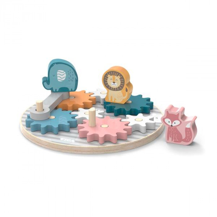 Дерев'яний ігровий набір Viga Toys PolarB Шестерінки зі звірятами (44006)