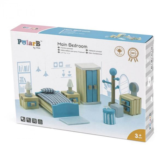 Деревянная мебель для кукол Viga Toys PolarB Спальня (44035)