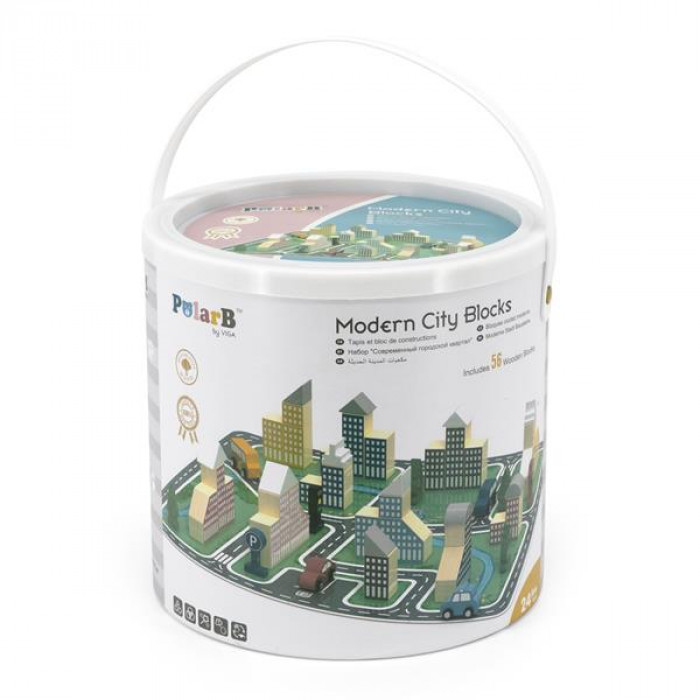 Деревянный игровой набор Viga Toys PolarB Город, 56 эл. (44040)