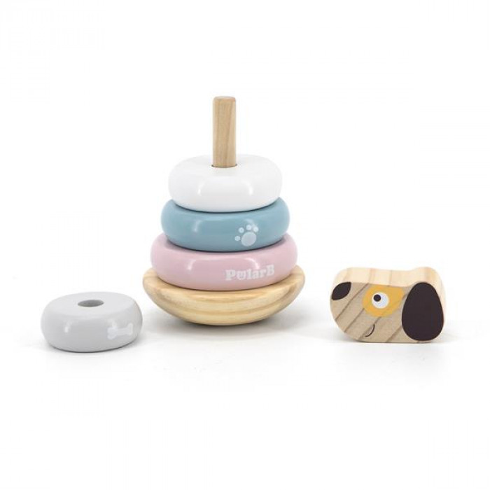 Дерев'яна пірамідка Viga Toys PolarB Собачка, неваляшка (44042)