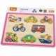 Дерев'яна рамка-вкладиш Viga Toys Кольоровий транспорт (50016)