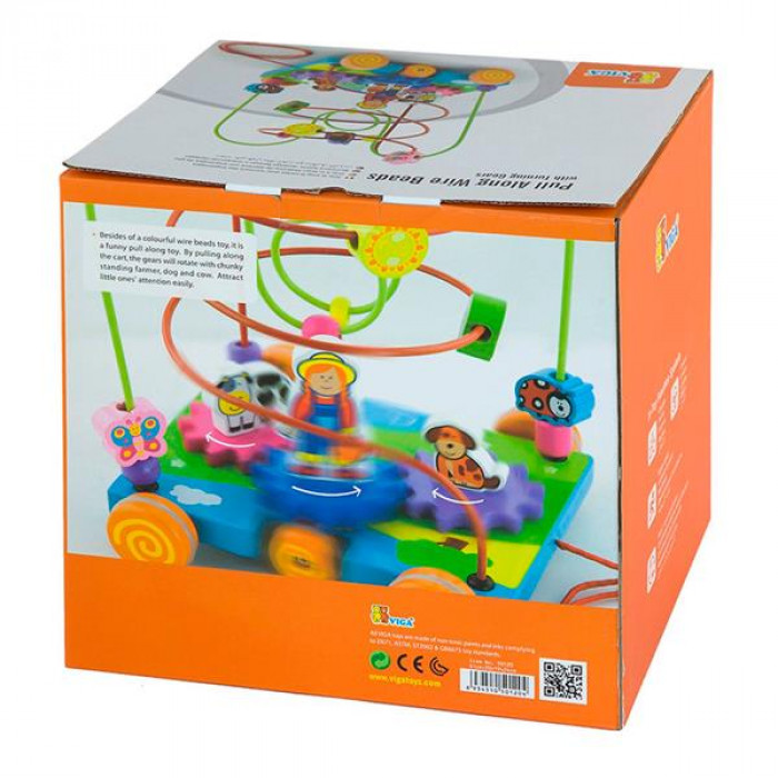 Дерев'яний лабіринт на колесах Viga Toys Шестерінки (50120)