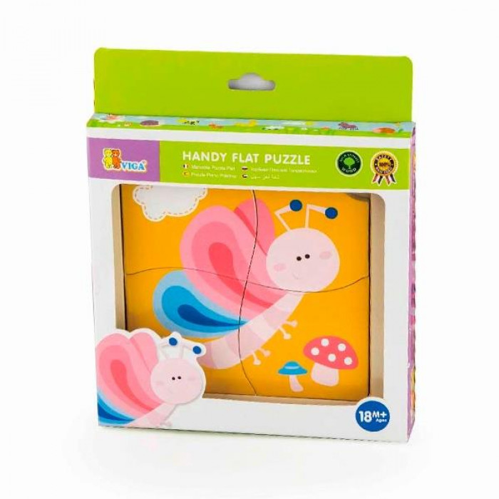 Дерев'яний міні-пазл Viga Toys Метелик, 4 ел. (50136)