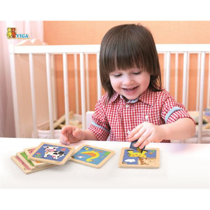 Дерев'яний міні-пазл Viga Toys Бджілка, 4 ел. (50138)
