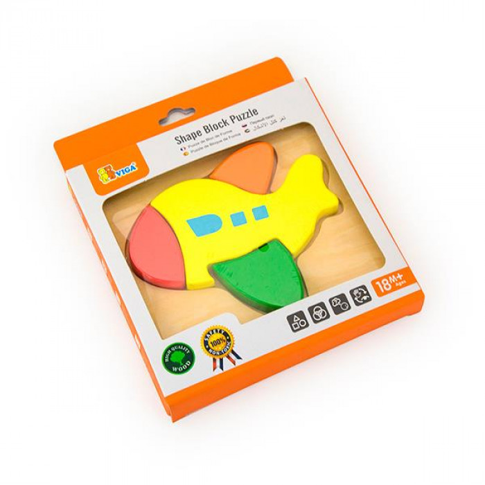 Дерев'яний міні-пазл Viga Toys Літачок (50173)