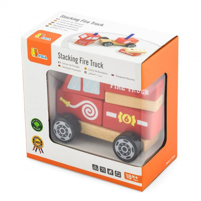 Деревянная пирамидка Viga Toys Пожарная машинка (50203FSC)