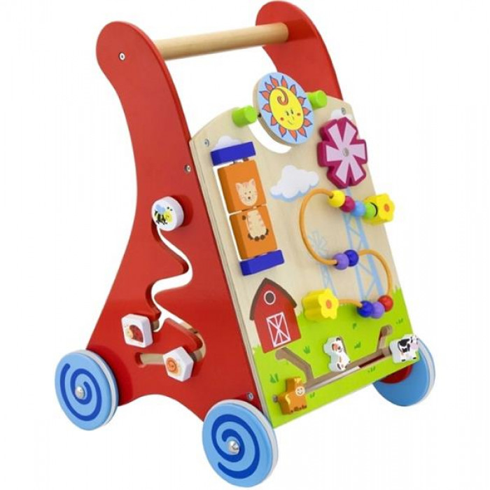 Дитячі ходунки на колесах Viga Toys з бізібордом (50950)