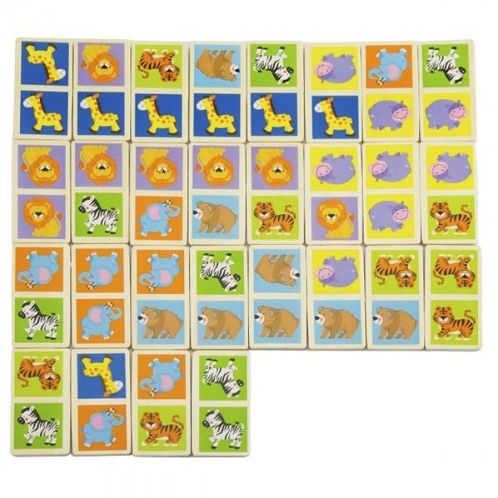 Дерев'яне доміно Viga Toys Звірята (51307)