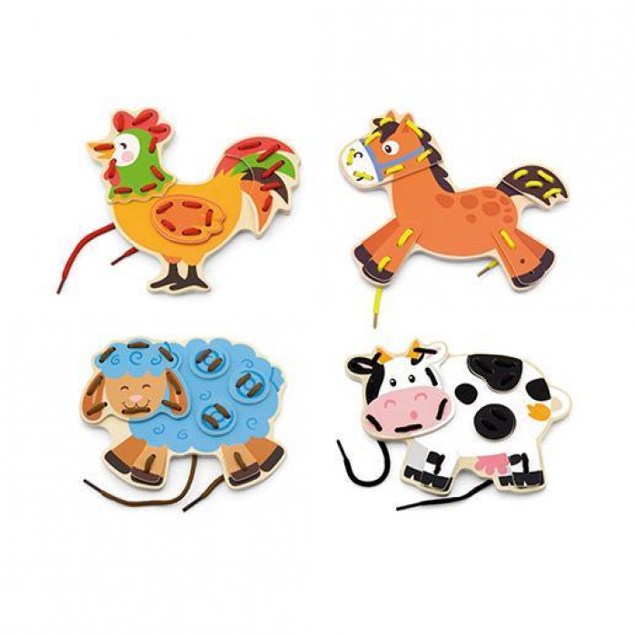 Дерев'яна шнурівка Viga Toys Фермерські звірята (51325)