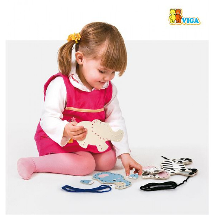 Дерев'яна шнурівка Viga Toys Африканські звірята (51326)