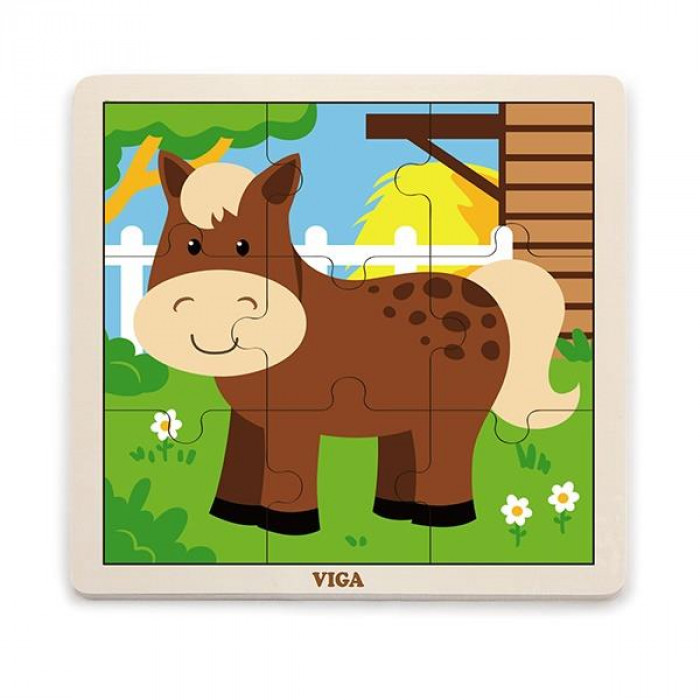 Дерев'яний пазл Viga Toys Конячка, 9 ел. (51439)