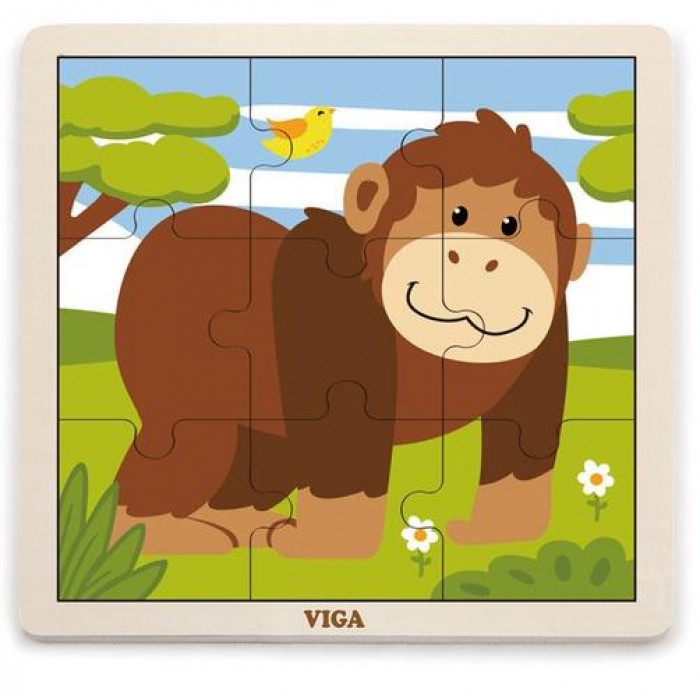 Дерев'яний пазл Viga Toys Мавпочка, 9 ел. (51440)
