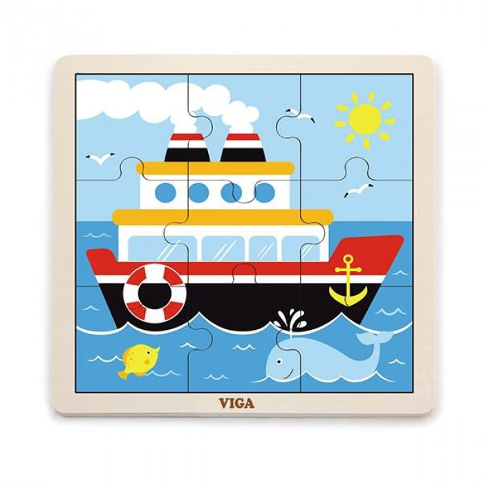 Дерев'яний пазл Viga Toys Кораблик, 9 ел. (51445)