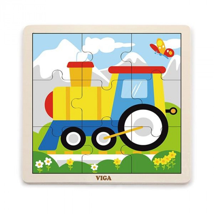 Дерев'яний пазл Viga Toys Паровозик, 9 ел. (51446)