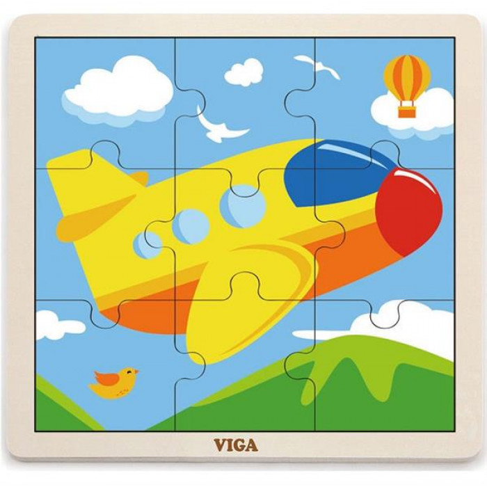 Дерев'яний пазл Viga Toys Літачок, 9 ел. (51447)