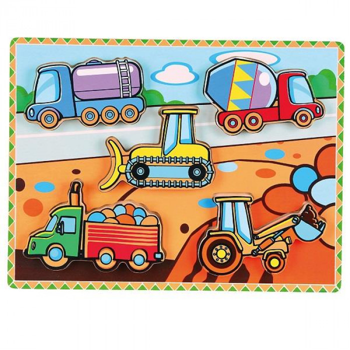 Дерев'яна рамка-вкладиш Viga Toys Спецмашини (56439)