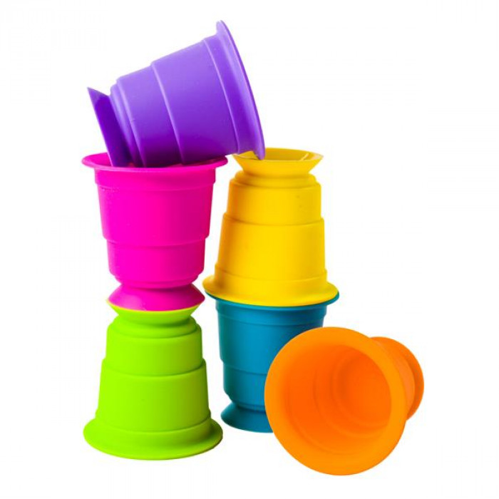 Игрушка тактильная Мягкие чашки Fat Brain Toys Suction Kupz 6 шт.  (F183ML)