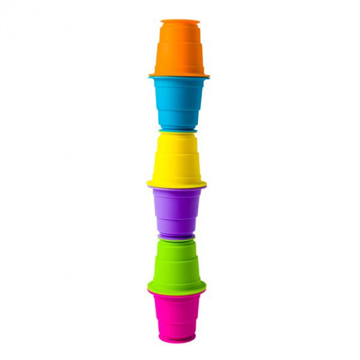Игрушка тактильная Мягкие чашки Fat Brain Toys Suction Kupz 6 шт.  (F183ML)