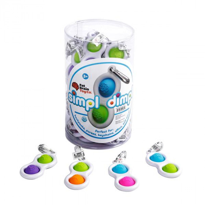 Тактильный антистресс-брелок Кнопки Fat Brain Toys Simpl Dimpl 4 цвета в ассорт.  (F2111ML)