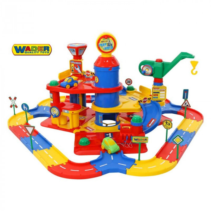 Wader QT Игровой набор  Паркинг 3 уровневый с дорогой и автомобилями (37862)