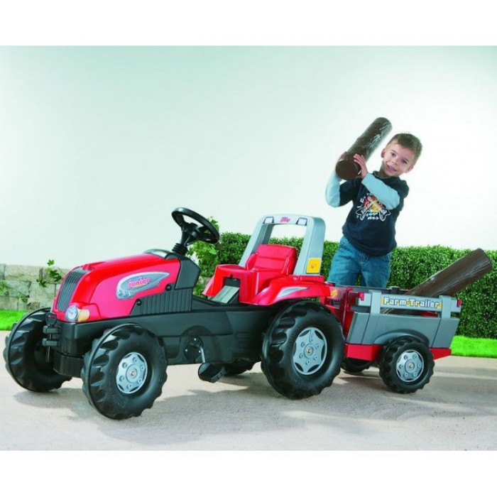 Rolly Toys Трактор Junior червоний з причепом та ковшом (811397)