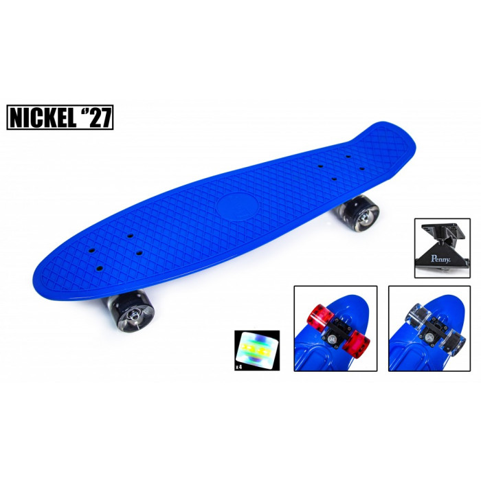 Пенниборд Nickel 27" Синий Светящиеся колеса (1312343015)