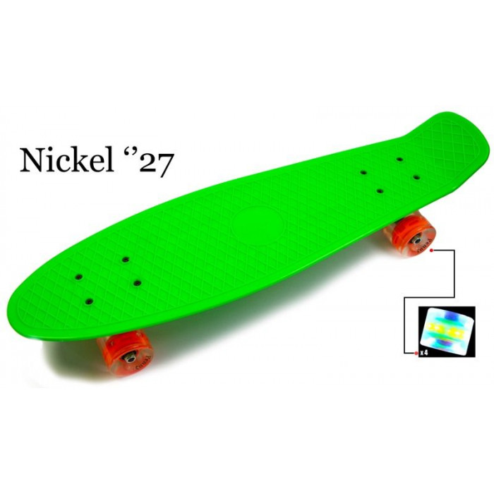 Penny Board Nickel 27" Green Светящиеся колеса (1429120289)