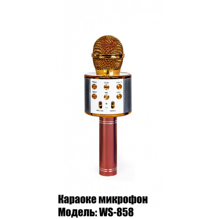 Беспроводной микрофон-караоке WSTER WS-858 Розово Золотой (1525693038)