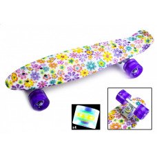 Penny Board "Violet Flowers" Светящиеся колеса (1655323483)