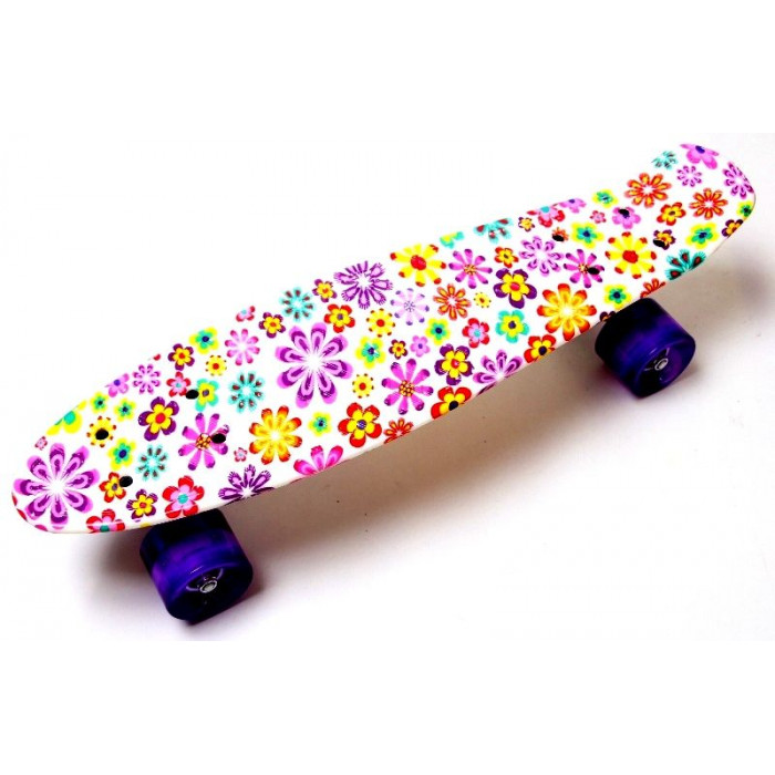Penny Board "Violet Flowers" Светящиеся колеса (1655323483)