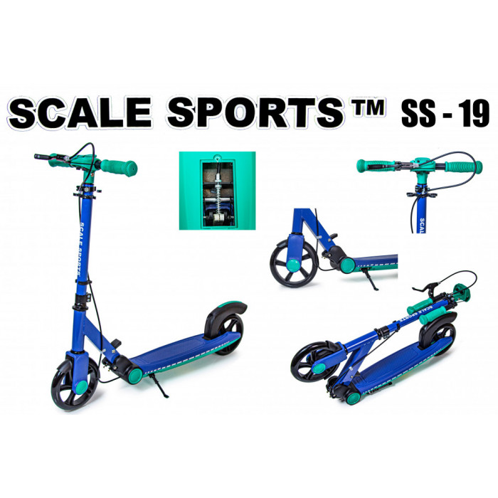 Самокат двухколесный Scale Sports SS-19 Синий Ручной тормоз (259663522)