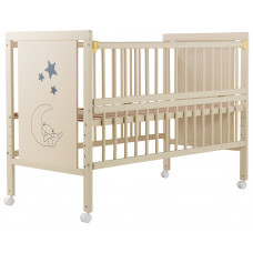 Ліжко Babyroom Ведмедик M-01 відкидний бік, колеса бук слонова кістка (624461)